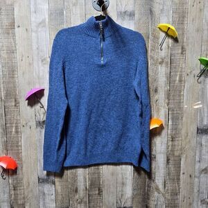 M&S Mark's & Spencer Blue Mix Rich Lambswool Sweatshirt